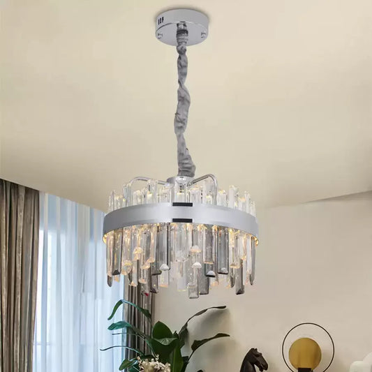 Crystal LED csillár Miguel 92W méretű ezüst távirányítóval