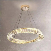 LED -csillár, távirányítóval és Crystal Cairo 36W -vel, 1 kör, hideg/forró/semleges fény, instabil, fényes arany, állítható magasság
