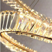 LED -csillár, távirányítóval és Crystal Cairo 36W -vel, 1 kör, hideg/forró/semleges fény, instabil, fényes arany, állítható magasság