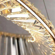 LED -csillár, távirányítóval és Crystal Cairo 36W -vel, 1 kör, hideg/forró/semleges fény, instabil, fényes arany, állítható magasság
