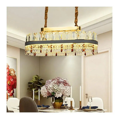 LED Pollux csillár távirányítóval, 156W, 80 cm átmérőjű, arany, kristály, instabil