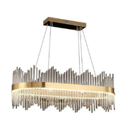 LED LULUS szuszpendált Simone 105W, lineáris, hideg/forró/semleges fény, gerenda, fényes arany, állítható magasság