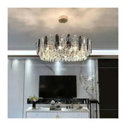 Candelabru Oliver, 8*E14, króm, fém és kristály