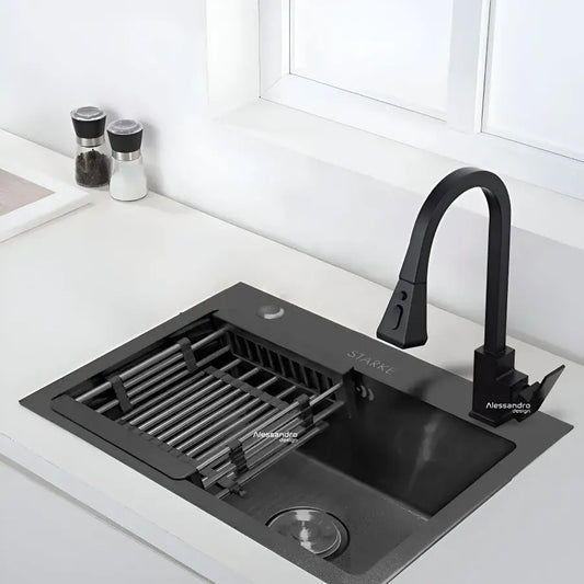 Konyhai mosogató rozsdamentes acél 50x40 cm sötétszürke