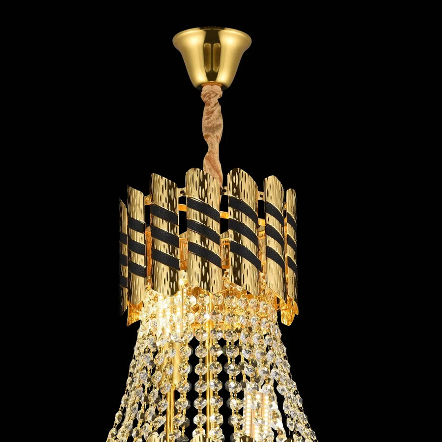 Crystal Chandelier 9XE14 Golden Nardo, 50 cm széles, 70 cm magas