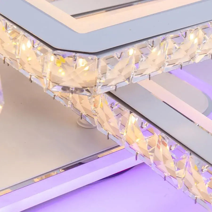 LED -csillár távirányítóval és Leila Crystal 237W, 8 négyzet