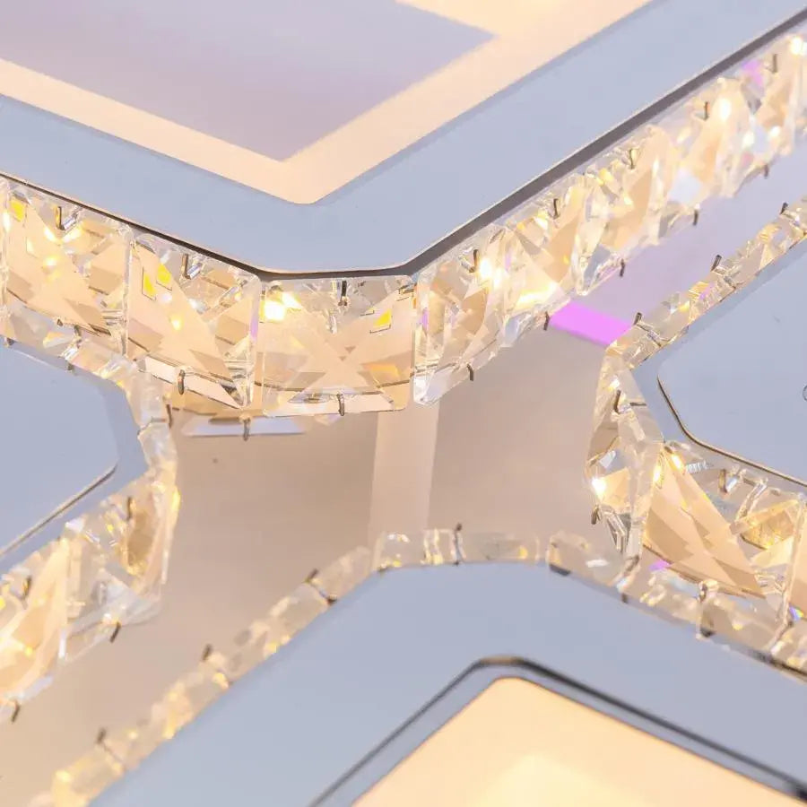 LED -csillár távirányítóval és Leila Crystal 237W, 8 négyzet