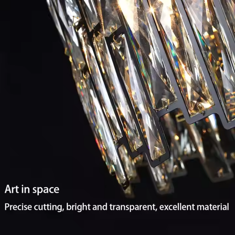 Crystal Chandelier Malbork Eleganza 6xe27, 49 cm átmérőjű, fekete, állítható magasság