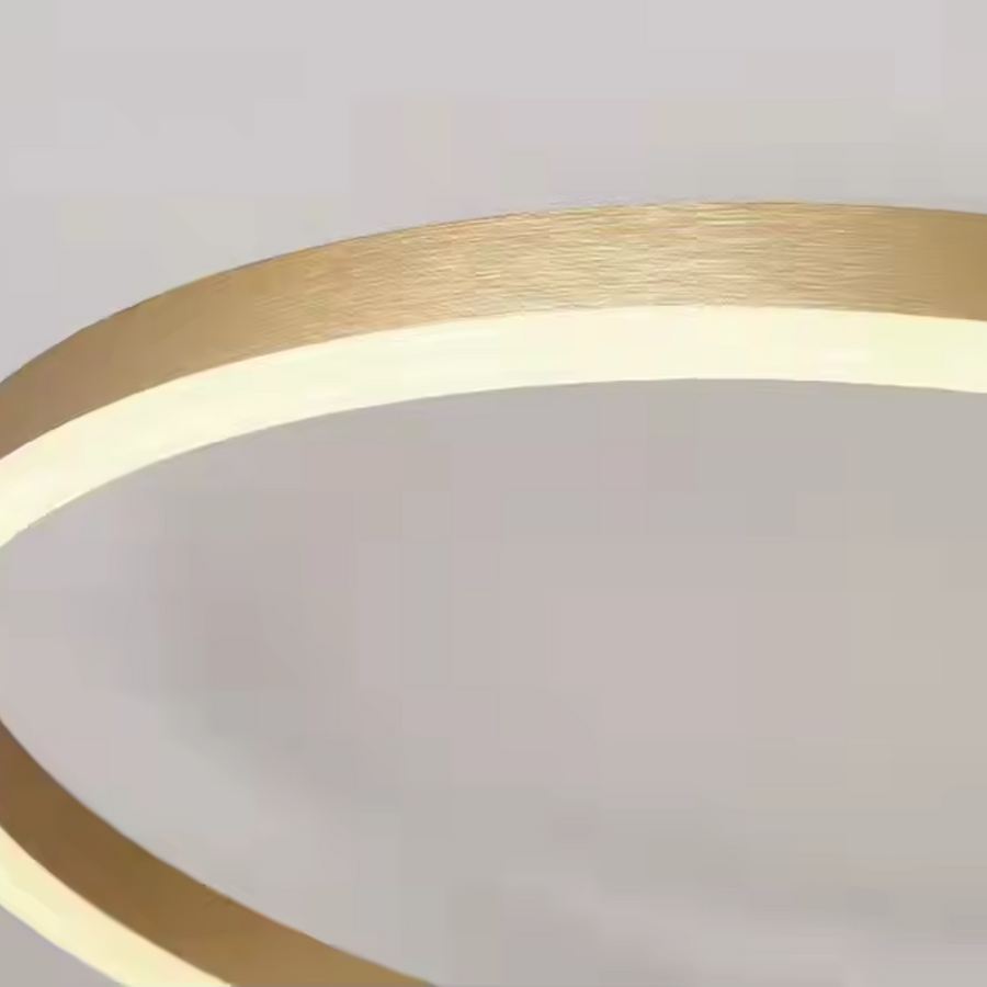 LED -csillár távirányítóval Riga Lilith 94W, 3 kör, hideg/forró/semleges fény, zsíros, fényes arany