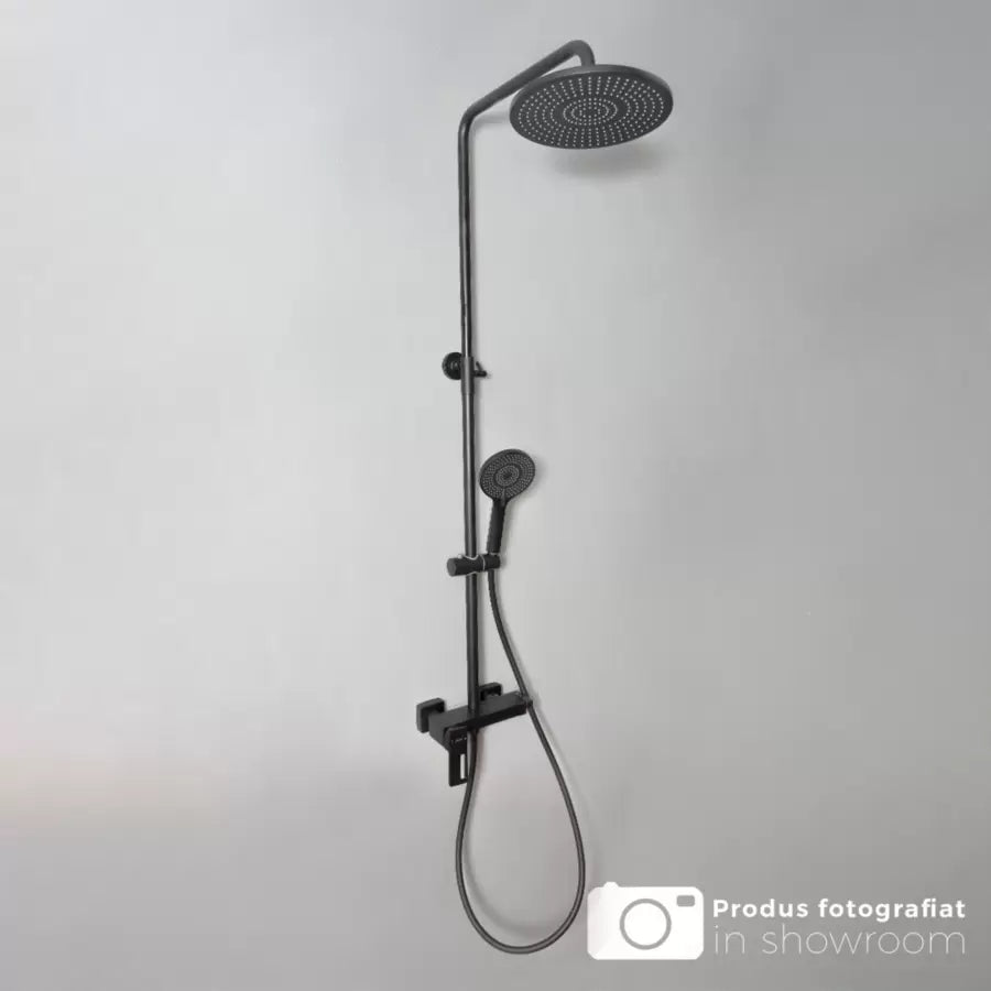 Zuhanyoszlop, egészségügyi sárgaréz, fekete, 9810h