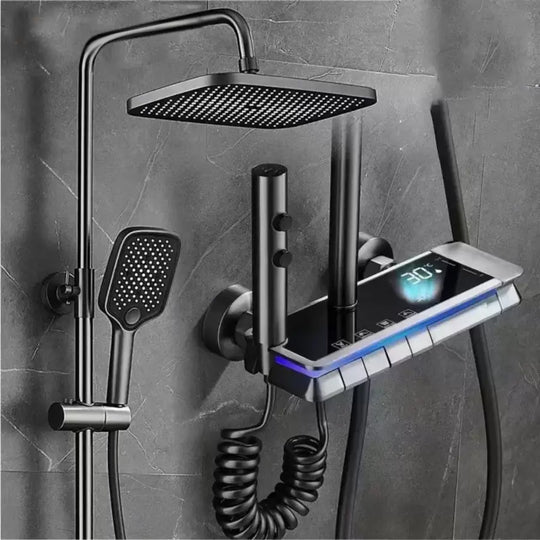 Rozsdamentes acél zuhanyoszlop, sötétszürke, OD3904 Alapértelmezett cím Alessandro Design