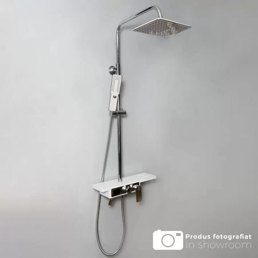 Zuhanyoszlop, LCD kijelző, rozsdamentes/fehér/ezüst, SJG/009