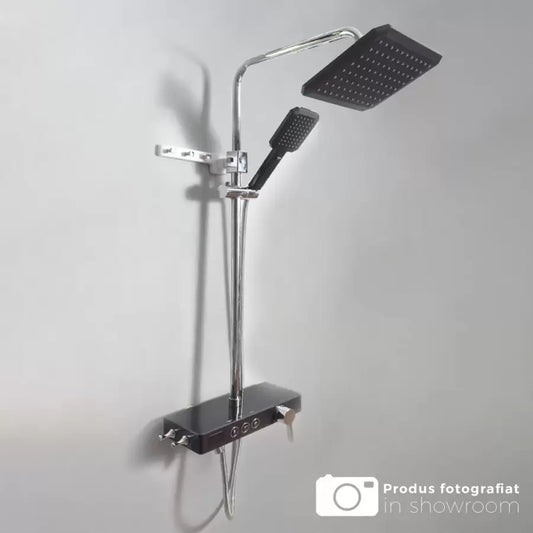 Oszlop zuhanyzó lcd lcd rozsdamentes fekete SJG/006