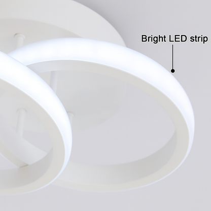 LED csillár VERTEX CIRCULA 22W, 2 kör, fém keret, hideg/meleg/semleges fény, fehér