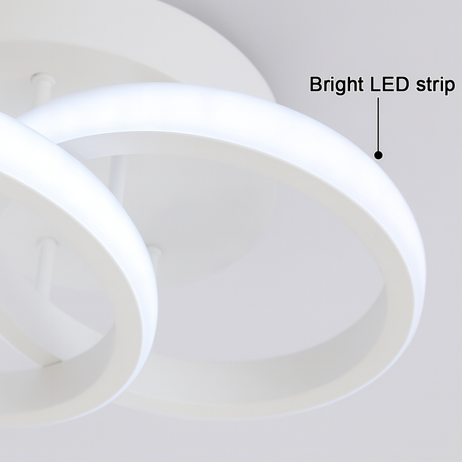 LED csillár VERTEX CIRCULA 22W, 2 kör, fém keret, hideg/meleg/semleges fény, fehér