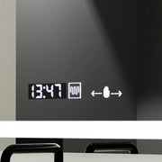 Téglalap alakú LED -tükör, 120x70 cm, sugárzó mozgásgátló marcello érzékelő, eltorzító rendszer, óra és hőmérő, daimable