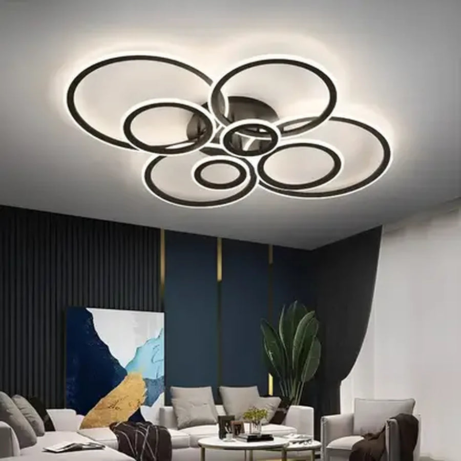 LED -csillár Betty 130W távirányítóval, 8 kör, hideg/forró/semleges fény, instabil, fekete