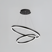 LED -csillár 69W -os CASIAN távirányítóval, 2 kör, hideg/forró/semleges fény, instabil, fekete, állítható magassággal felfüggesztette