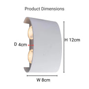 Fantasis külső és belső LED, 4 forrás x 1w, ip65, fém, fehér, 3000 ezer