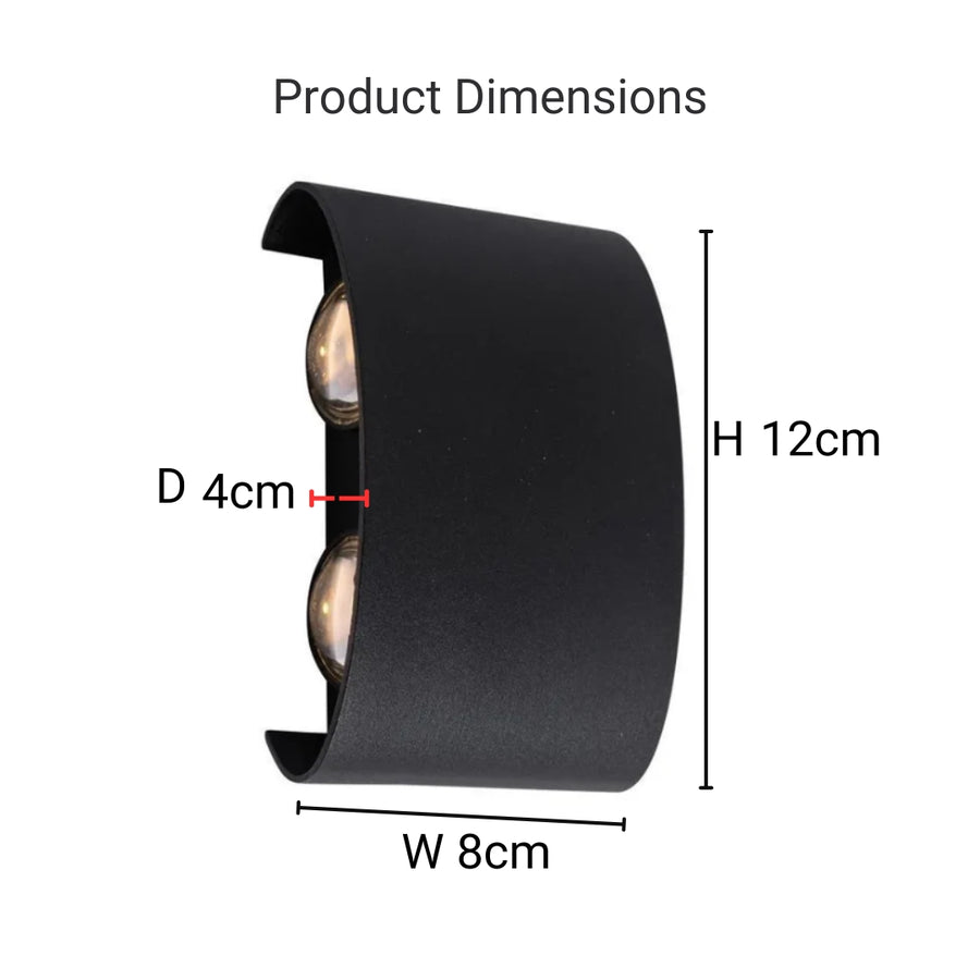Fantasis A külső és a belső LED, 4 forrás x 1w, ip65, fém, fekete, 3000 ezer