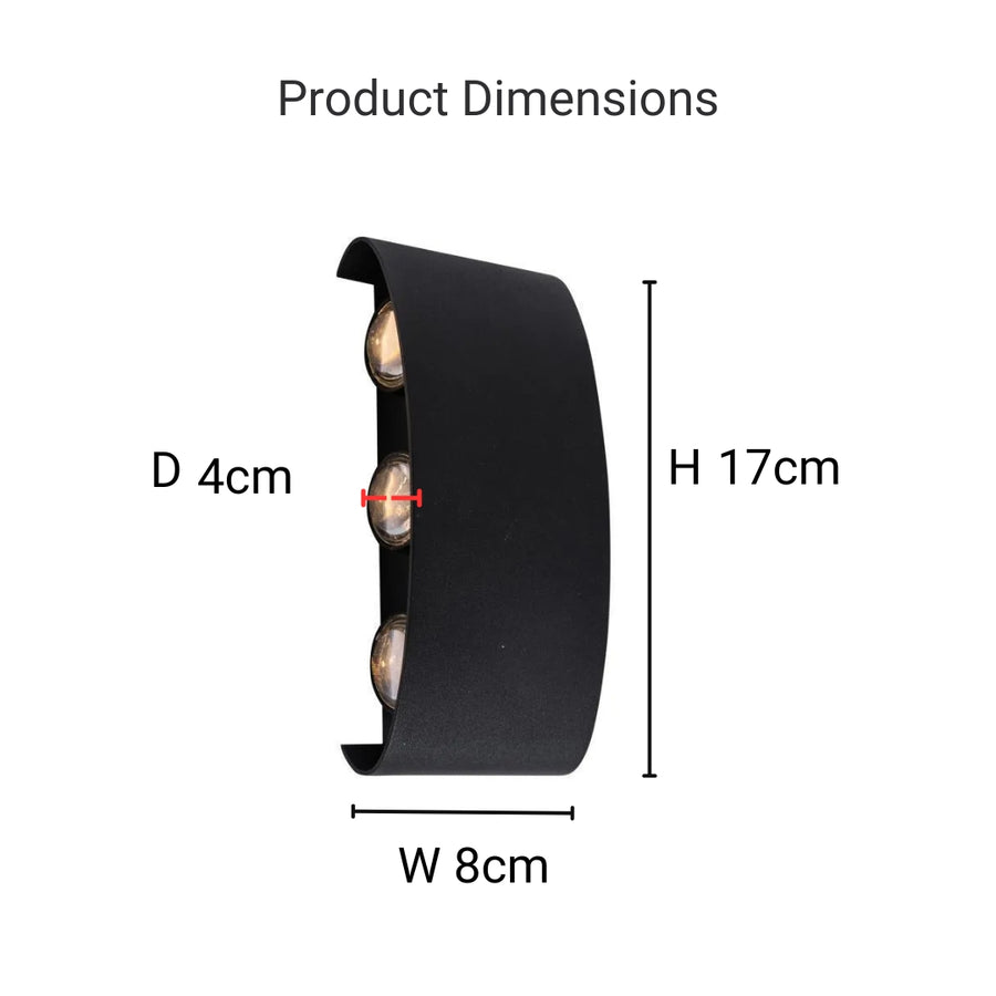 Fantasis külső és belső LED, 6 forrás x 1w, ip65, fém, fekete, 3000 ezer