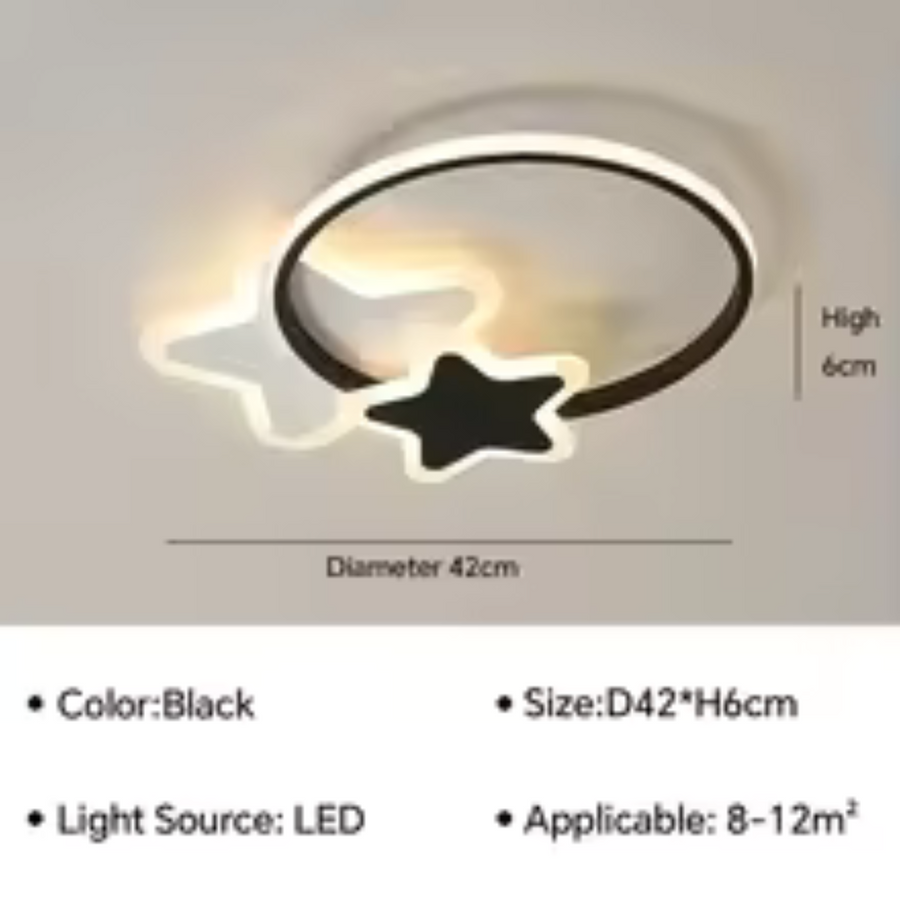 LED -csillár Sandrina 106W távirányítóval, csillag, hideg/forró/semleges fény, fehér, fekete fehér