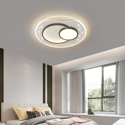 LED -csillár 125W -os szerpentin távirányítóval, kerek/forró/semleges fény, instabil, fekete