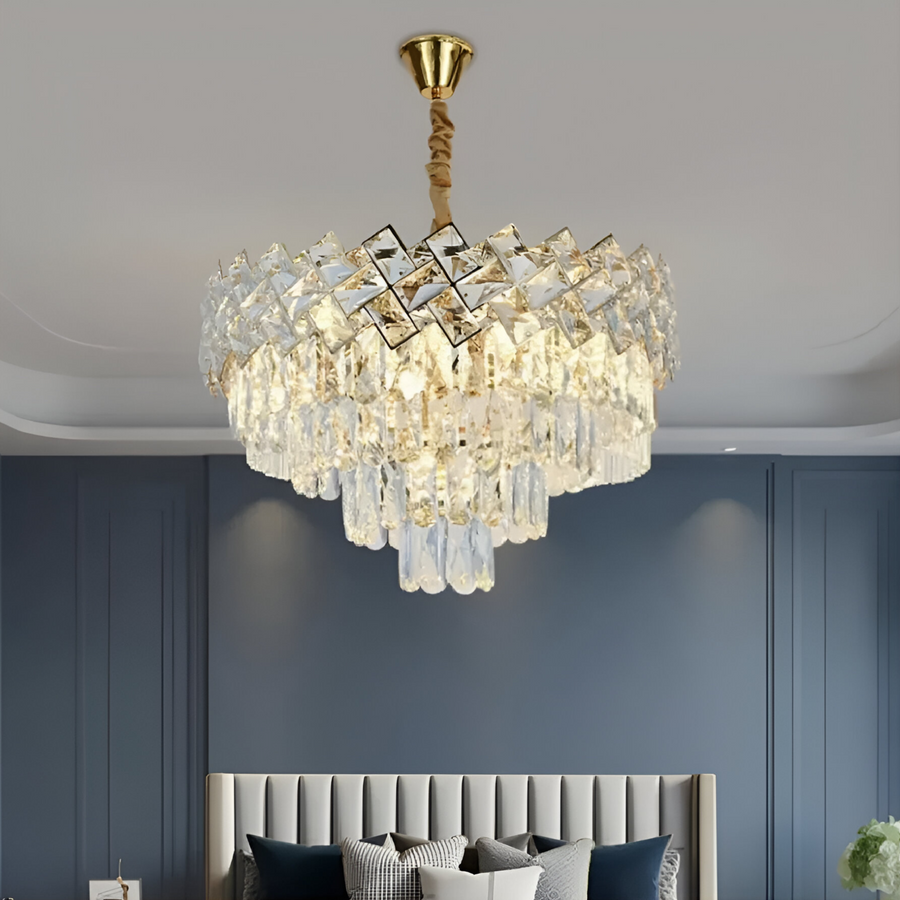 Crystal Chandelier Windsor Noble 5XE14, 40 cm átmérőjű, fényes arany, állítható magasság