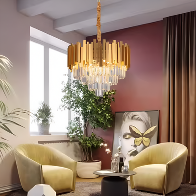 Chandelier Grazia Dario, átmérő 30 cm, 3x E14 arany, állítható magasság