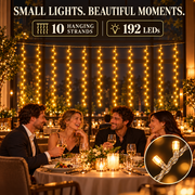 LED fényfüggöny karácsonyi installáció, meleg fény, 300 x 200cm, 192 LED