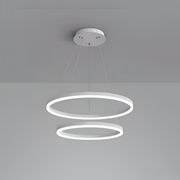 A LED -csillár felfüggesztette a Christine távirányítót, 69W, 2 kör, hideg/forró/semleges fény, instabil, fehér, állítható magasság