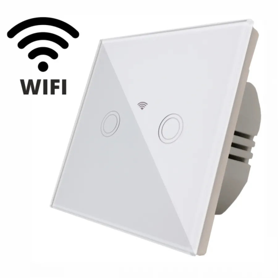 Érintse meg a kapcsolót dupla wi-fi biztonságos fehér üveg