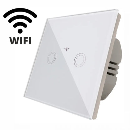 Érintse meg a kapcsolót dupla wi-fi biztonságos fehér üveg
