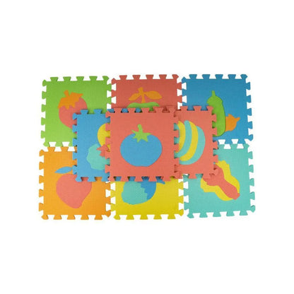Interaktív játék szőnyeg puzzle típusú gyümölcsökkel, 10 darab, hab