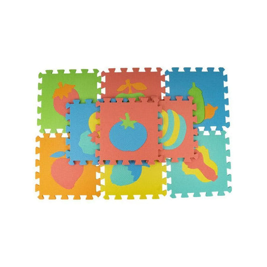 Interaktív játék szőnyeg puzzle típusú gyümölcsökkel, 10 darab, hab