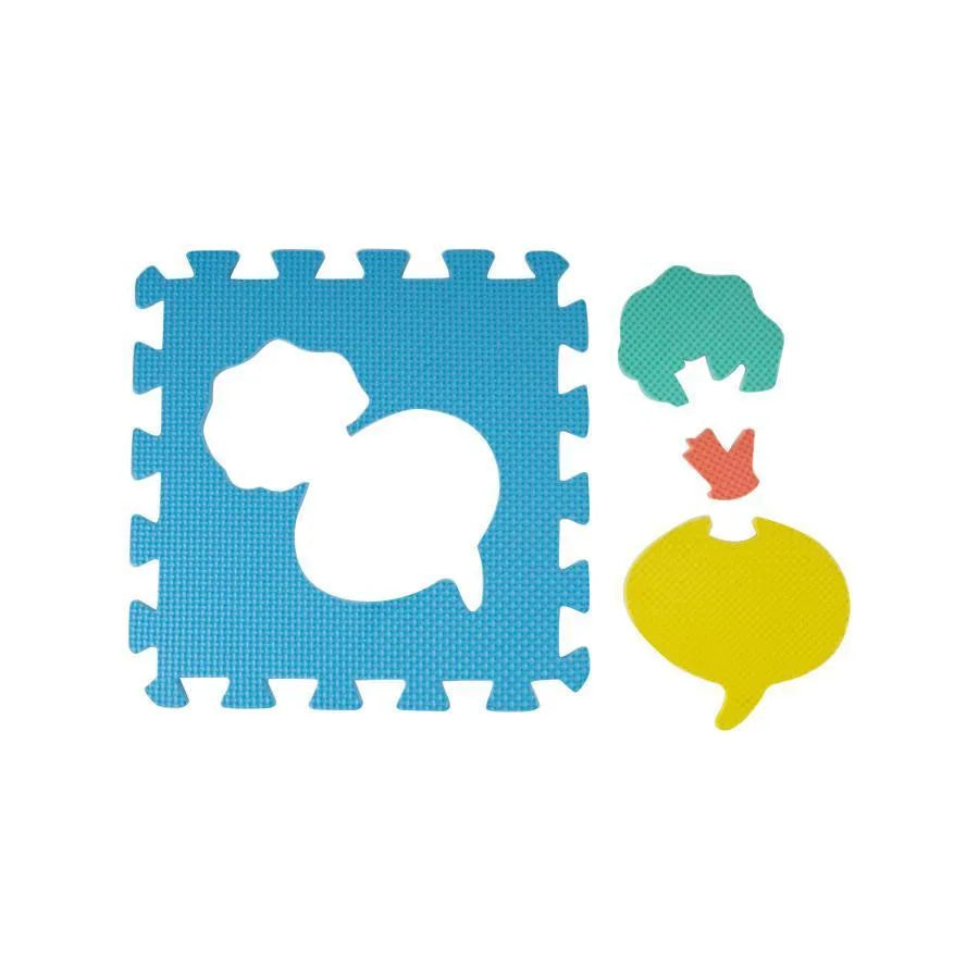 Interaktív játék szőnyeg puzzle típusú gyümölcsökkel, 10 darab, hab