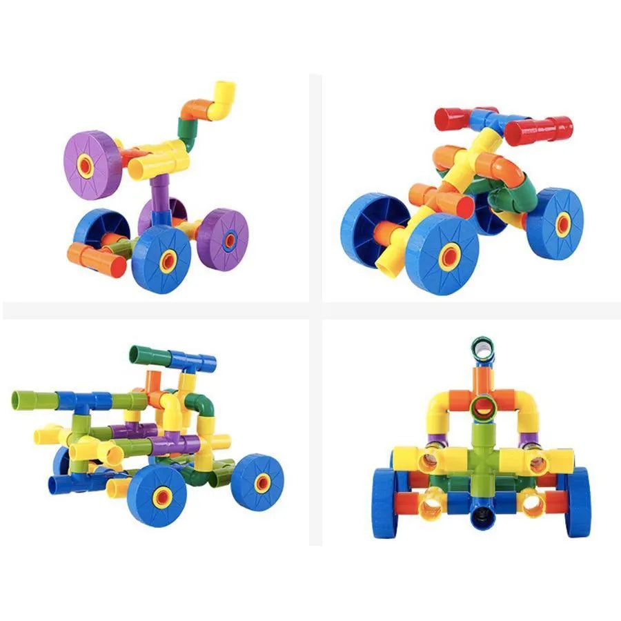 Puzzle típusú játék, többszínű alkatrészek, 120 darabok, abs