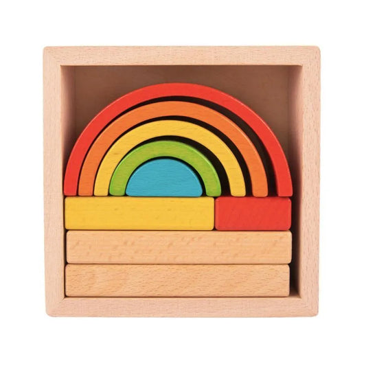 Puzzle típusú játék A Varázsolt szivárvány, 10 darab, többszínű, fa