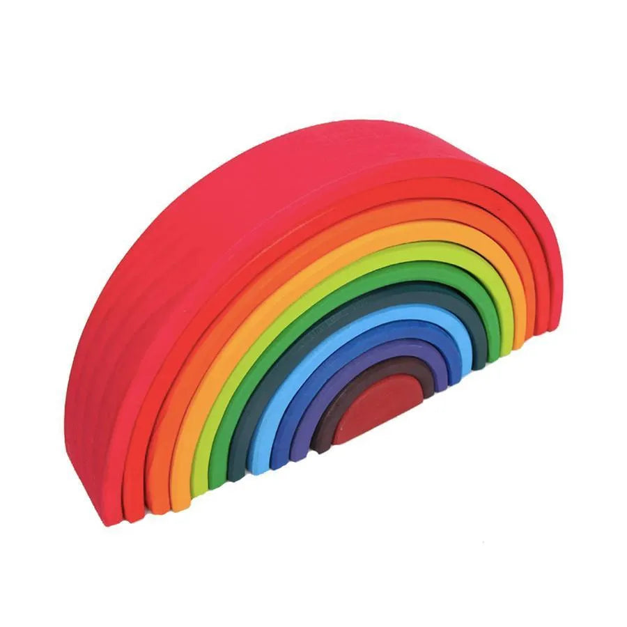 Puzzle típusú játék többszínű szivárvány, 12 darab, fa