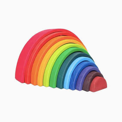 Puzzle típusú játék többszínű szivárvány, 12 darab, fa