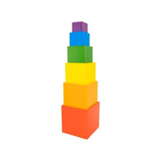 Puzzle típusú játék A négyzet alakú szivárvány, többszínű, 6 darab, fa
