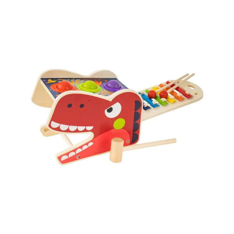 Kreatív játék típusú Xilophone a kis dinoszauruszról, 7 darab, fa