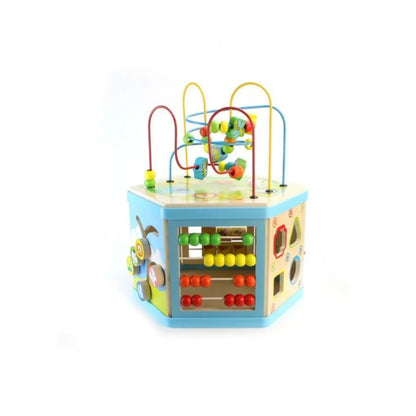 Oktatási játék Montessori hatszögletű fa 8 1, 38 cm, multoleged
