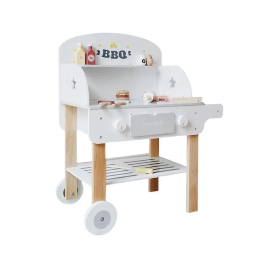 Fa barbecue játék, 52 darab, többszínű, fa