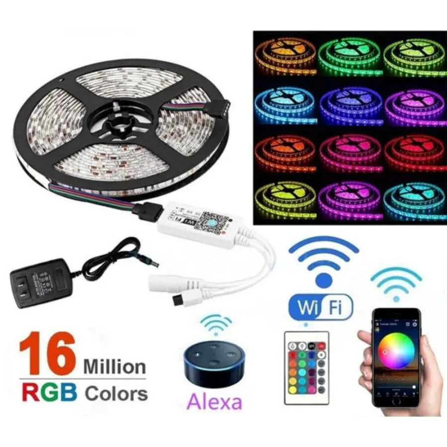Kit RGB LED sáv távirányítóval és Wi-Fi 10W/M 12V IP20