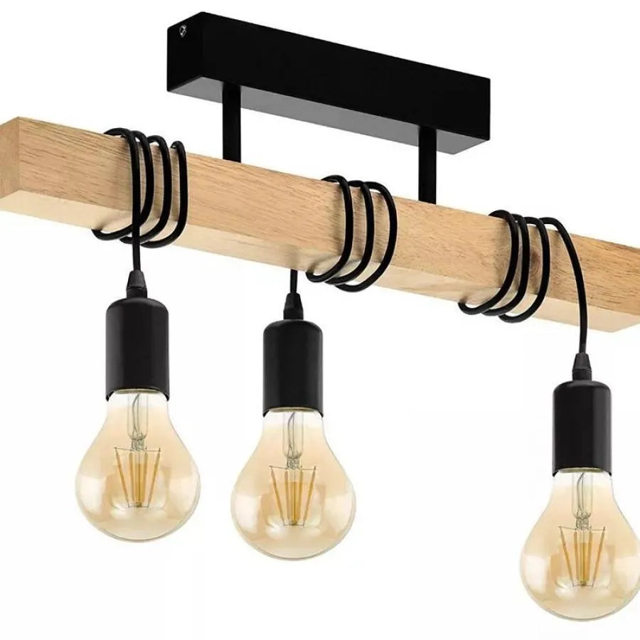 Ema Chandelier, 3*E27, barna, fém és fa
