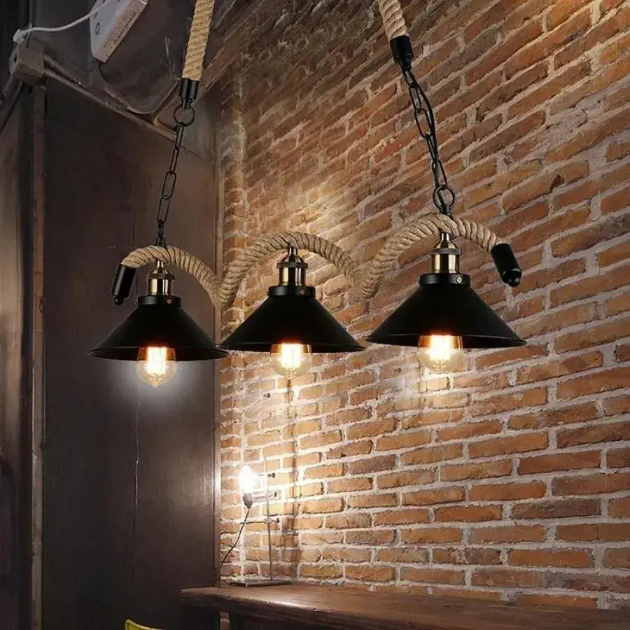 Lustrage vágy, 3*E27, barna, fém és zsineg