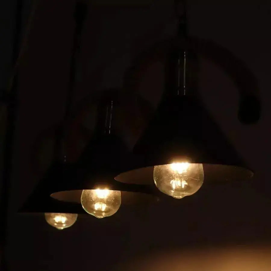 Lustrage vágy, 3*E27, barna, fém és zsineg