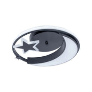 Lustra vezette Cu Telecomanda Alyona 44W, Luna Si Stea, Lumina vétel/calda/neutra, dimabila, negru