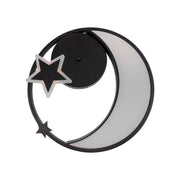Lustra vezette Cu Telecomanda Alyona 44W, Luna Si Stea, Lumina vétel/calda/neutra, dimabila, negru